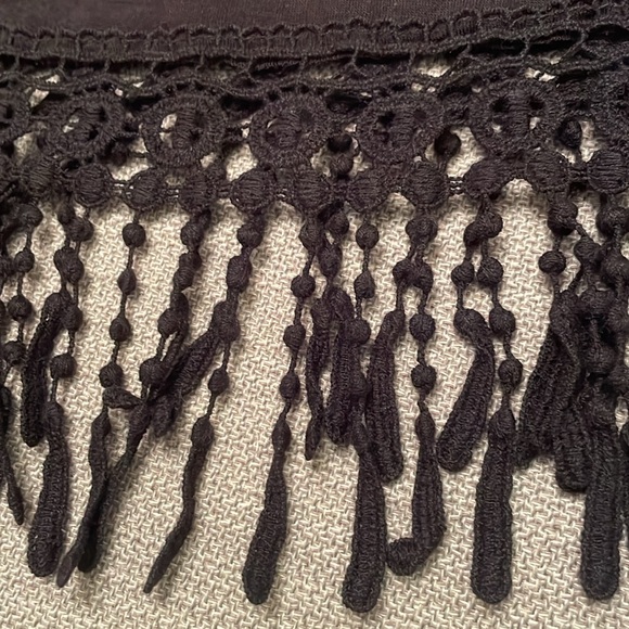 23 Love Street Elephant Print Long sleeve Top with Crochet Fringe Hemline - Picture 10 of 11